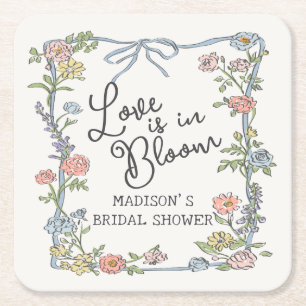 Lente Tuinfeest Pastel Bloemen Bruidsdouche Kartonnen Onderzetters
