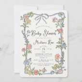 Lente Tuinfeest Pastel Bloemige Baby Shower (Voorkant)