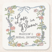Lente Tuinfeest Pastel Bloemige Bruidsdouche Kartonnen Onderzetters (Voorkant)