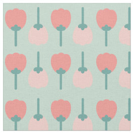 Lente Tulp Bloemen Bloemen Bloemen Patroon op Groe Stof