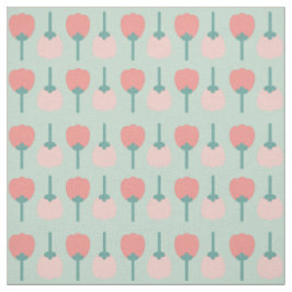 Lente Tulp Bloemen Bloemen Bloemen Patroon op Groe Stof