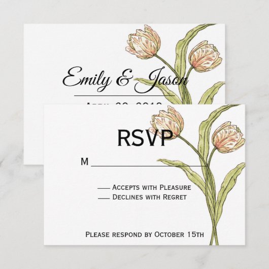 Lente Tulp RSVP (volledig aanpasbaar) (Voorkant / Achterkant)