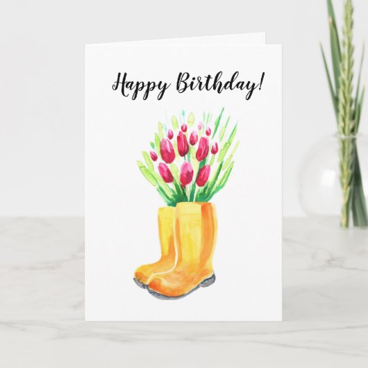 Lente tulp vrolijke verjaardagskaart. kaart (Voorkant)