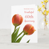 Lente Tulpen 60e Bruiloft Jubileum Kaart (Gele Bloem)