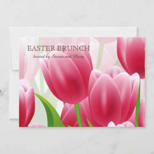 Lente Tulpen Aangepaste Pasen Brunch Kaart (Voorkant)