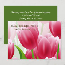 Lente Tulpen Aangepaste Pasen Brunch Kaart