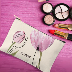 Lente Tulpen Custom Naam Cosmetisch of Etui