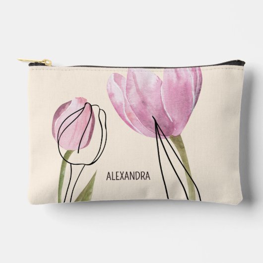 Lente Tulpen Custom Naam Cosmetisch of Etui (Voorkant)