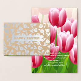 Lente Tulpen Echt Folie Luxe Pasen Kaarten