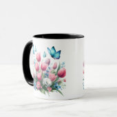 Lente Tulpen en Vlinders Mok (Voorkant links)