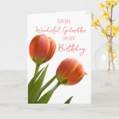 Lente Tulpen Godmother Verjaardag Kaart (Gele Bloem)