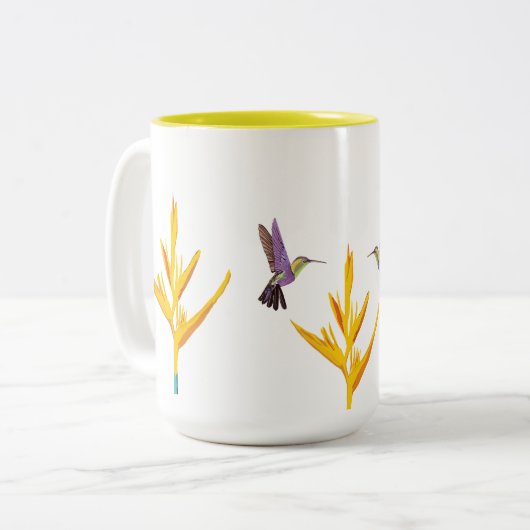 lente tweekleurige koffiemok (Voorkant links)