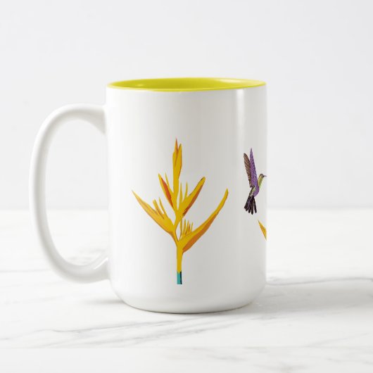 lente tweekleurige koffiemok (Links)