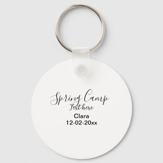 Lente vakantie camping aangepaste naam datum sleutelhanger (Voorkant)