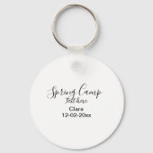 Lente vakantie camping aangepaste naam datum sleutelhanger (Achterkant)