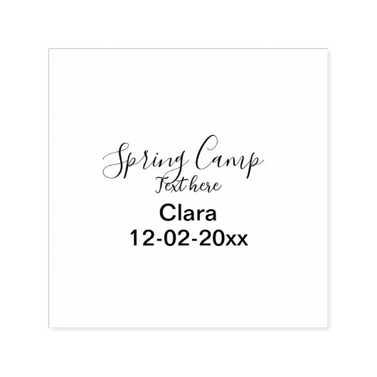 Lente vakantie camping aangepaste naam datum zelfinktende stempel (Design)