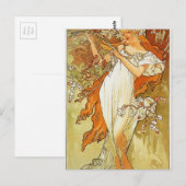Lente van Alphonse Mucha Briefkaart (Voorkant / Achterkant)