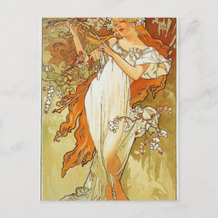 Lente van Alphonse Mucha Briefkaart