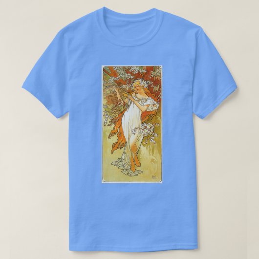 Lente van Alphonse Mucha T-shirt (Design voorkant)
