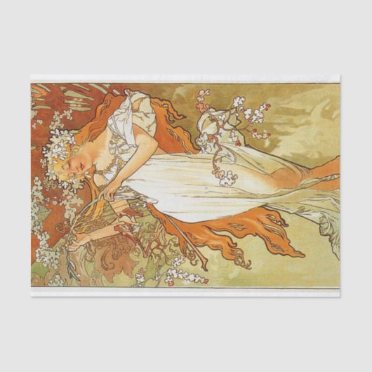 Lente van Alphonse Mucha Tissuepapier (Voorkant)