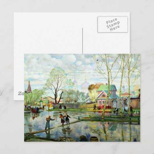 Lente van Boris Kustodiev Briefkaart (Voorkant / Achterkant)