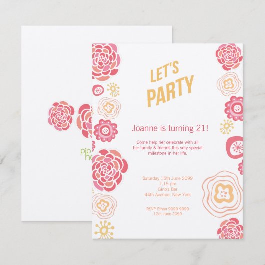 Lente van de kamperfoelie de Verjaardag van de Kaart (Voorkant / Achterkant)