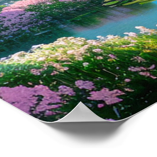 Lente van de Pond van Bloemen Poster (Hoek)