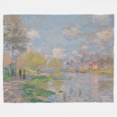 Lente van de Seine Claude Monet Fleece Deken (Voorkant (Horizontaal))