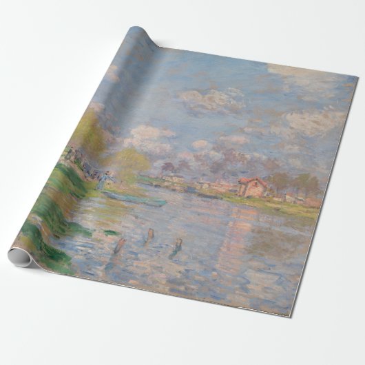 Lente van de Seine door Monet Impressionist Cadeaupapier (Uitgerold)
