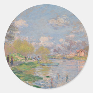 Lente van de Seine door Monet Impressionist Ronde Sticker