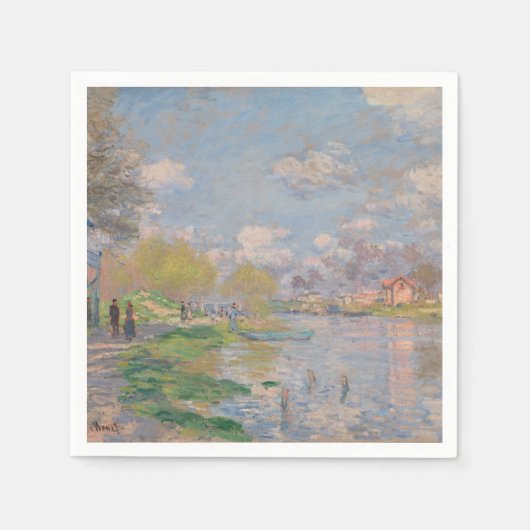 Lente van de Seine door Monet Impressionist Servet (Voorkant)
