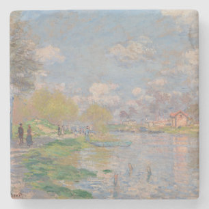 Lente van de Seine door Monet Impressionist Stenen Onderzetter