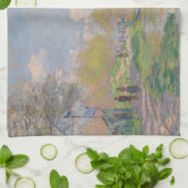 Lente van de Seine door Monet Impressionist Theedoek (Gevouwen)
