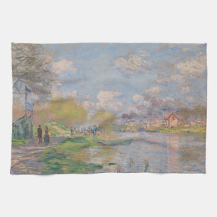 Lente van de Seine door Monet Impressionist Theedoek