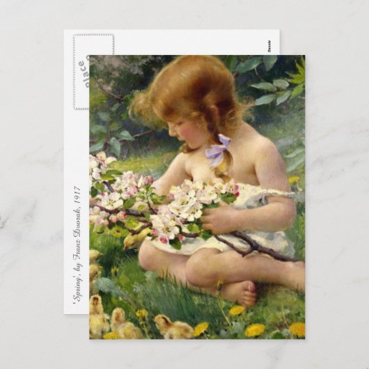 ‘Lente’ van Franz Dvorak Pasen Feestdagenkaart (Voorkant / Achterkant)