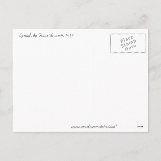 ‘Lente’ van Franz Dvorak Pasen Feestdagenkaart (Achterkant)