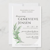 Lente van het groen bruids douche uitnodiging (Voorkant)
