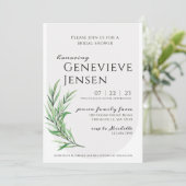 Lente van het groen bruids douche uitnodiging (Staand voorkant)