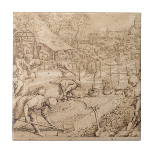 Lente van Pieter Bruegel de Ouder Tegeltje (Voorkant)
