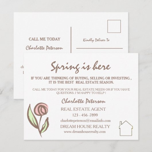 Lente Vastgoed Marketing Farming Briefkaart (Voorkant / Achterkant)