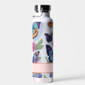 Lente Veelkleurige Vlinders en Bloemen Waterfles (Rechts)