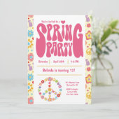 Lente Verjaardagsfeest Uitnodiging (Staand voorkant)