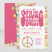 Lente Verjaardagsfeest Uitnodiging (Voorkant / Achterkant)