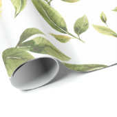 Lente verse waterverf gele citroengroene bladeren cadeaupapier (Rol Hoek)