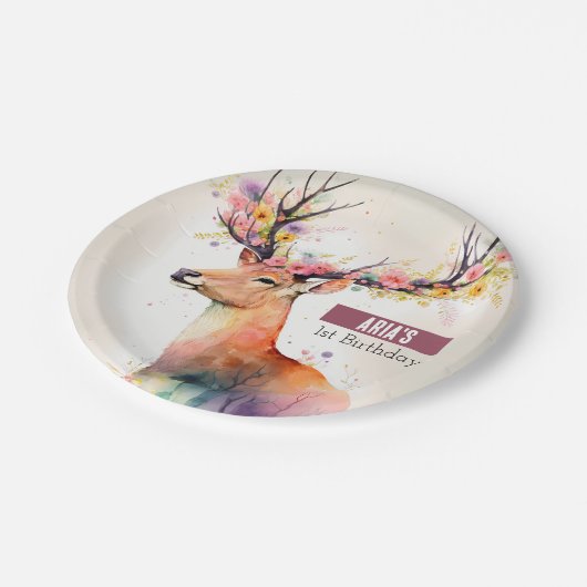 Lente vibes Herten - Verjaardagsfeest - Papieren Bordje (Gekanteld)