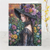 Lente Victoriaanse Goth 2025 Ontwerp 3 Kaart (Gele Bloem)