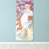 Lente (vier seizoenen), Alphonse Mucha Canvas Prin (Insitu (Houten vloer))