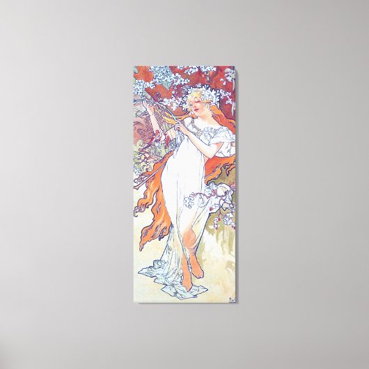Lente (vier seizoenen), Alphonse Mucha Canvas Prin (Voorkant)