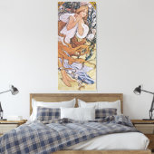 Lente (vier seizoenen), Alphonse Mucha Canvas Prin (Insitu (Slaapkamer))