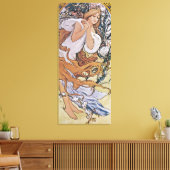 Lente (vier seizoenen), Alphonse Mucha Canvas Prin (Insitu (Woonkamer))